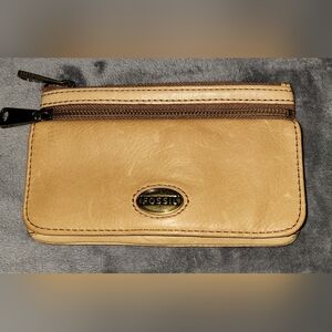 Fossil Explorer Flap Wallet - Natural Soft Leather Clutch Organizer - SL3246